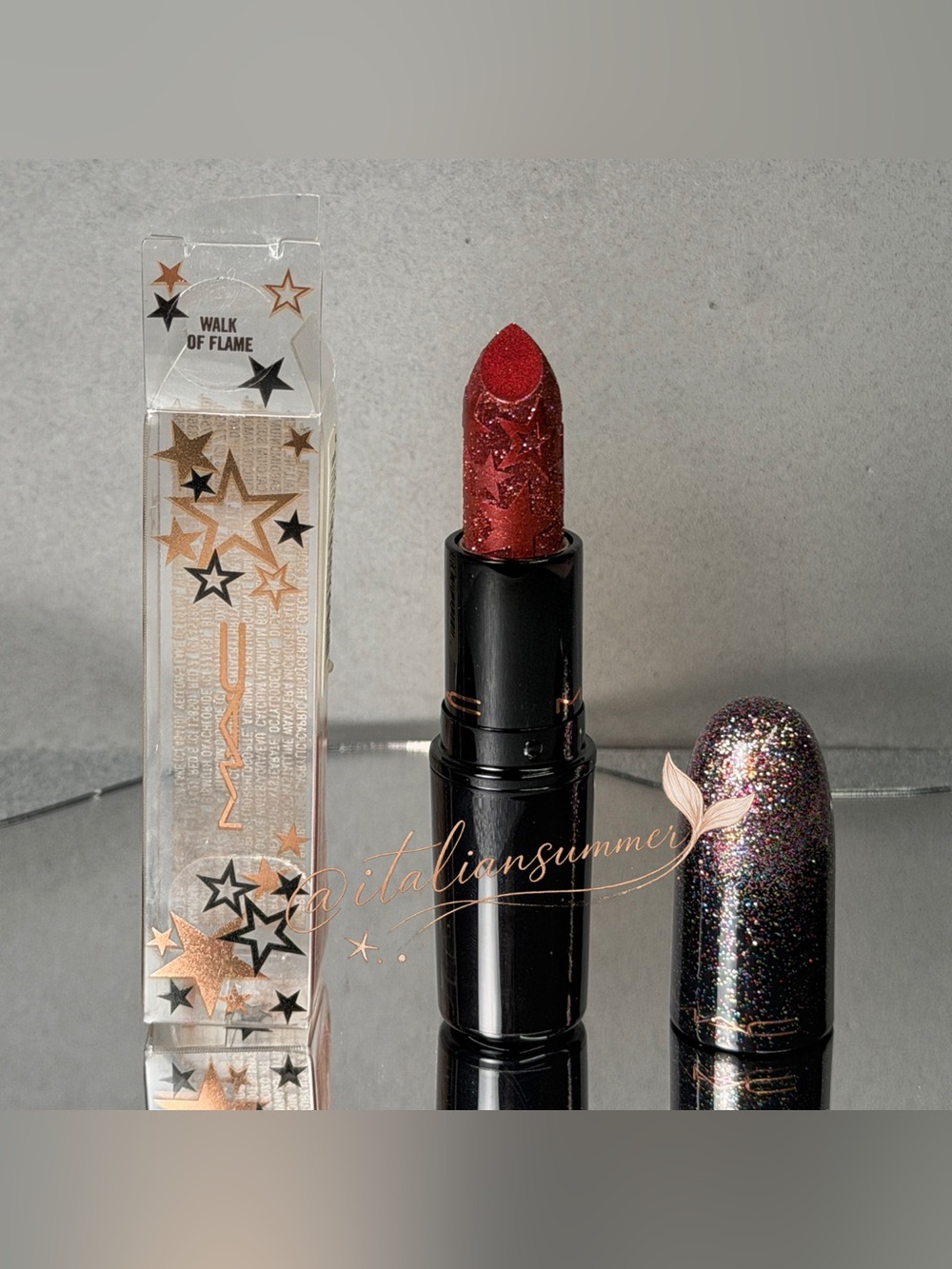 MAC Walk of Flame Lipstick Holiday Limited Edition Kiss of Stars BNIB Full Size